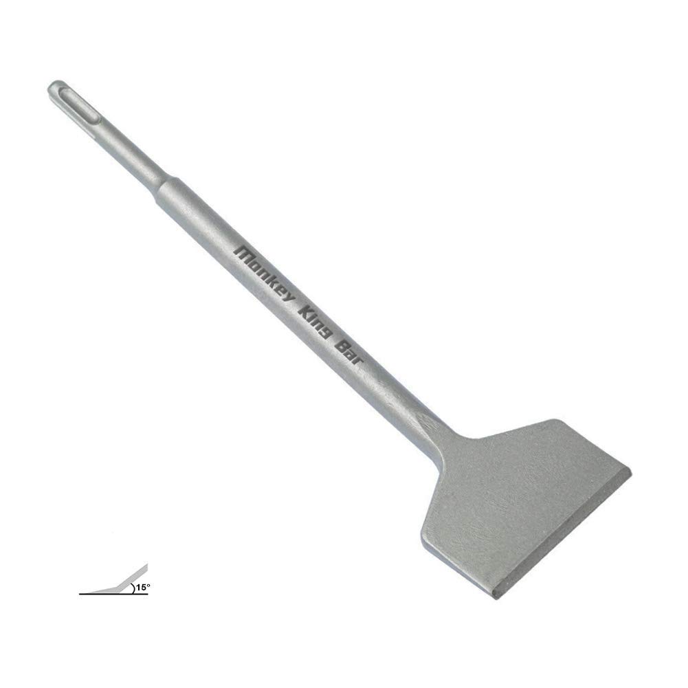 Monkey King Bar SDS Plus Bent Flat Chisel 250mm x 75mm for Ceramic & Floor Tiles