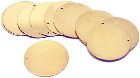 Amazon Com Rockin Beads Brand 30 Solid Brass Stamping Round Blanks With Hole Disk Tag Pendants 28mm 1 1 8 Require Polishing Inch Arts Crafts Sewing