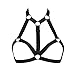 JELINDA Harness Cage Bra Elastic Womens Black Strappy Cupless Breast Bra Harness (Black-Y058)