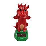 CHSHU Solar Powered Dancing Small Fire Dragon Toy Animal Solar Powered Dancing Dolls Swinging Animated Bobble Dancer Car Decor Desktop Figurines Car Dashboard Office Desk Home Decor Solar Toy (D)