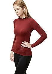 TSLA Women's Thermal Long Sleeve Tops, Mock Turtle