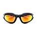 UIM-Shop Polarized Field Motorbike Driving Riding Ski Goggles Glasses -Padded Motorcycle Mirrors Black Frame