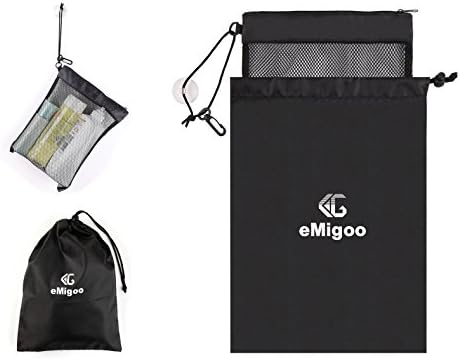 Shower Bag Tote, Mesh Shower Caddy Toiletry Organizer Storage Bag by eMigoo, 12 x 9 inches, Black