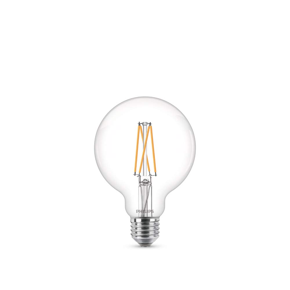 Philips LED Classic Dimmable Globe G93 Light Bulb [E27 Edison Screw] 7W - 60W Equivalent, Warm White 2700K