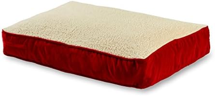 Happy Hounds Buster Dog Bed, Medium 30 by 42-Inch, Crimson/Sherpa
