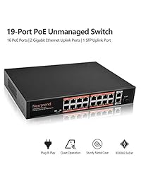 NexTrend Interruptor PoE de 6 puertos, 4 puertos, PoE, con 78 W de presupuesto de energía y 2 adaptadores de alimentación externos.