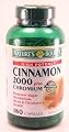 Nature's Bounty High Potency Cinnamon 2000 Plus Chromium 180 Capsules Per Bottle (Pack of 2)