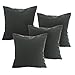 Deconovo Faux Linen Pillow Covers Decorative Pillow Case Cushion Cover for Sofa 18 x 18 Inch Dark Grey Set Of 4 No Pillow Insert
