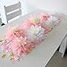 Mybbshower Pink White Paper Flower 9 pcs (11''-7'' Assorted) Girls Birthday Baby Shower Centerpiece Home Living Room Decoration Garden Outdoor Party Backdrop