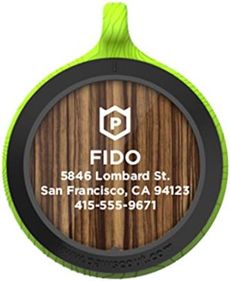 Personalized Pawscout Smart Tag for Dogs and Cats - Green &amp; Black with Zebra Nameplate