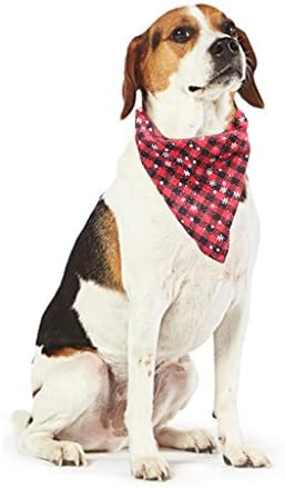 Dog Bandana, Pet snowflakes 100% double-cotton Scarfs Triangle Bibs Reversible Plaid Printing Kerchief Set Accessories for Small to Large Dogs Cats Pets