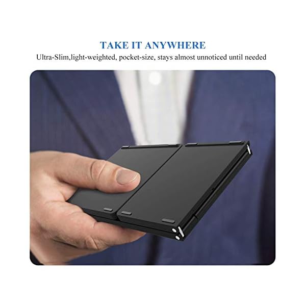 Folding Bluetooth Keyboard, Jelly Comb B003B Rechargeable USB Wired & Bluetooth Keyboard Dual Mode UK Layout with…