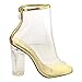 X2B FG97 Women's Ankle High Peep Toe Lucite Heel Bootie Sandals