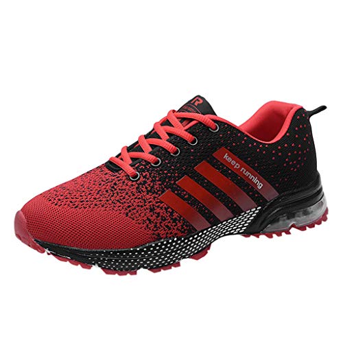 Garish Women's Mesh Basketball Running Sport Athletic Shoes Sneakers Flat Mesh Breathable Sports Shoes Red