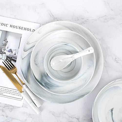 image for CERSIA 24-Piece Stoneware Marble Modern Dinnerware Set, Service for 4,