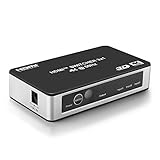 TNP 3 Port HDMI Switch 4K with Remote Control - Selector Box Supports 4K 60Hz
