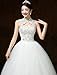 Clover Bridal Vintage High Collar Pearl Wedding Dress for Bride White Under 100