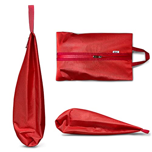 Shoe Bags for Travel, TPU Water Resistant Shoe Storage Organizer Shoe Pouch with Zipper, for Men Women Kids (Red)
