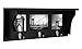 Kiera Grace Riley Floating Modern Wall Mounted Coat Shelf with 3 Metal Hooks for Home, Office, 1Pack, Black