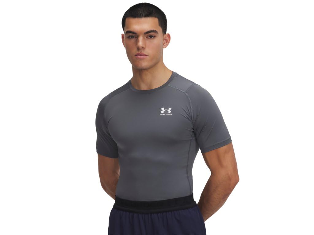 Under Armour Men's Armour HeatGear Compression Short-Sleeve T-Shirt, (012) Pitch Gray / / White, XX-Large Image