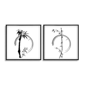 2 Piece Framed Canvas Wall Art for Living Room, Bedroom Ink Theme Canvas Prints for Home Decoration Ready to Hang - 16"x16"x2 Panels