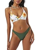 ZAFUL Women's Sexy Triangle Bikini Set Floral Print