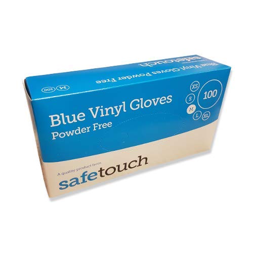 SafeTouch Powder Free Nitrile Gloves, Medium, Blue, (Pack of 100)