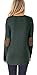 Spadehill Womens Casual Cotton Blouse Soild Color Round Neck Long Sleeve Tunic With Bottons Tops Forest Green M