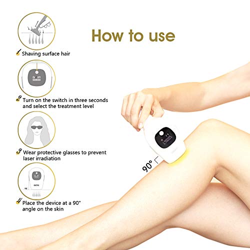 IPL Permanent Hair Removal for Women (500000 Flashes) - Painless - Skin Sensor - Laser Hair Removal Devices for Women Home Use, Remove hair for Face & Body & Bikini