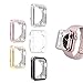 Compatible with Apple Watch Series 3 38mm Case with Screen Protector, 2 Pack Cuteey Bling Diamond Bumper Hard PC Overall Protective Cover for iwatch Series 3 Accessories (Black+Gold, 38 mm)
