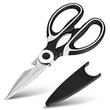Kitchen Shears Kitchen Scissors DOGOO Heavy Duty Kitchen Purpose Utility Shears (Black/White)