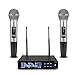 Wireless Microphone System, GEARDON 100 Channel Dual UHF Metal Cordless Handheld Mic Set with 200ft Long Range Professional Performance for Presentation/Church/Karaoke