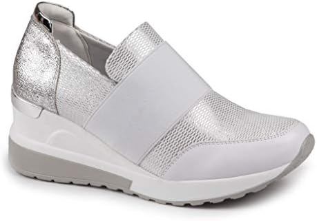 Baldi Women's Beivlin Black/White high Heel mid Wedge Casual Shoes