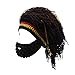 FALETO Funny Knit Beanie Beard Hat Rasta Hat with Dreadlocks Handmade Wig Fancy Halloween Caps,Brown