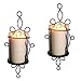 Raphael Rozen Modern Glass Sconce Set: 2 Piece Wall Mounted Decorative Candle Holder Set: Clear Glass Holders