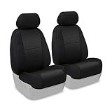 Coverking Custom Fit Front 50/50 Bucket Seat Cover for Select Honda Pilot Models - Neosupreme Solid (Black)