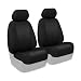 Coverking Custom Fit Front 50/50 Bucket Seat Cover for Select Honda Pilot Models - Neosupreme Solid (Black)