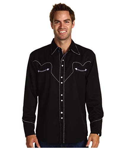 Scully Men's Long Sleeve Western Shirt Black X-Large