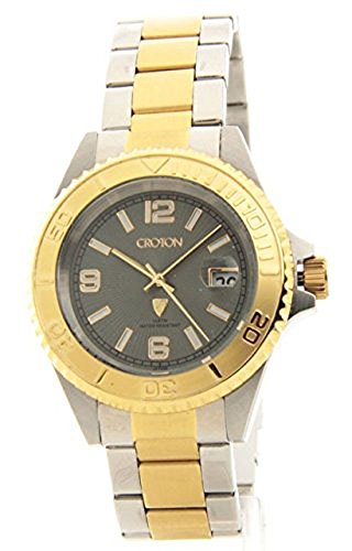 Croton Mens Two-Tone Stainless Steel & Ip Gold Date Casual Watch Ca301252ttgy