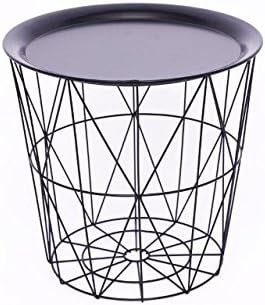 Annibells at Home Modern Black Metal Coffee End Side Table With - Lift Off Tray Top