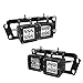 XJMOTO 4x 3'' 24W Dually LED Fog Light Pods Work Light Cube w/Hidden Bumper Mounting Bracket Compatible with Dodge 2010-2019 Ram 2500 3500 & 2009-2012 Ram 1500