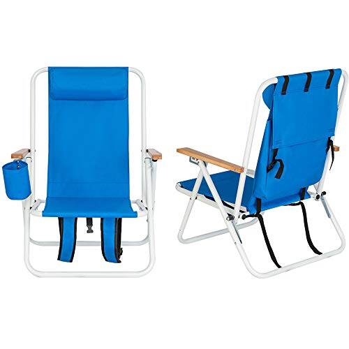 MTFY Folding Backpack Beach Chair,Reclining Portable Beach Chair