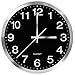SIN&MI Wall Clock Metal Frame Glass Cover Non-Ticking Number Quartz Wall Clock 12inch Modern Quartz Design Decorative Indoor/Kitchen Black