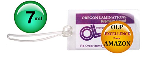 7 Mil Luggage Tags Laminating Pouches & 6-inch Loops 2-1/2 x 4-1/4 [pk of 50 each]