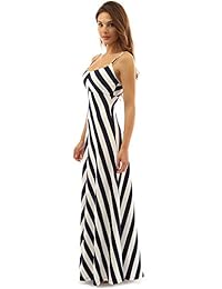 PattyBoutik - Vestido largo para mujer, diseño de rayas