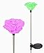 Lovely Brilliant Solar Rose Lights Rose Flowers Garden Stakes (Set of 2) with Exquisite Design
