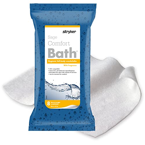 Stryker - Sage Comfort Bath Cleansing Washcloths - 6 Packages, 48 Cloths