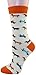Carahere Women Girl Cute Cartoon Animal Pattern Socks Novelty Fun Cotton Crew Socks Blue/Orange