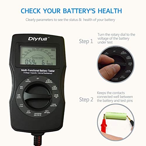 Dlyfull Universal Battery Tester with LCD Display, Small Digital