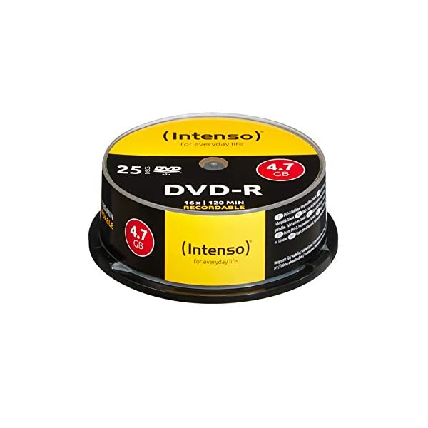 Intenso DVD-R Rohlinge 4,7GB 1x-16x 25er Spindel Cakebox kratzfest